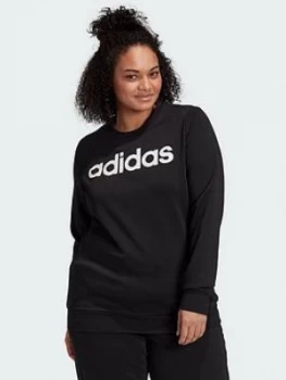 Image of Adidas Plus Essentials Linear Crew Sweat - Black