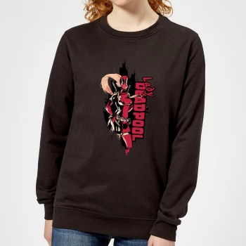 Image of Marvel Deadpool Lady Deadpool Womens Sweatshirt - Black - S