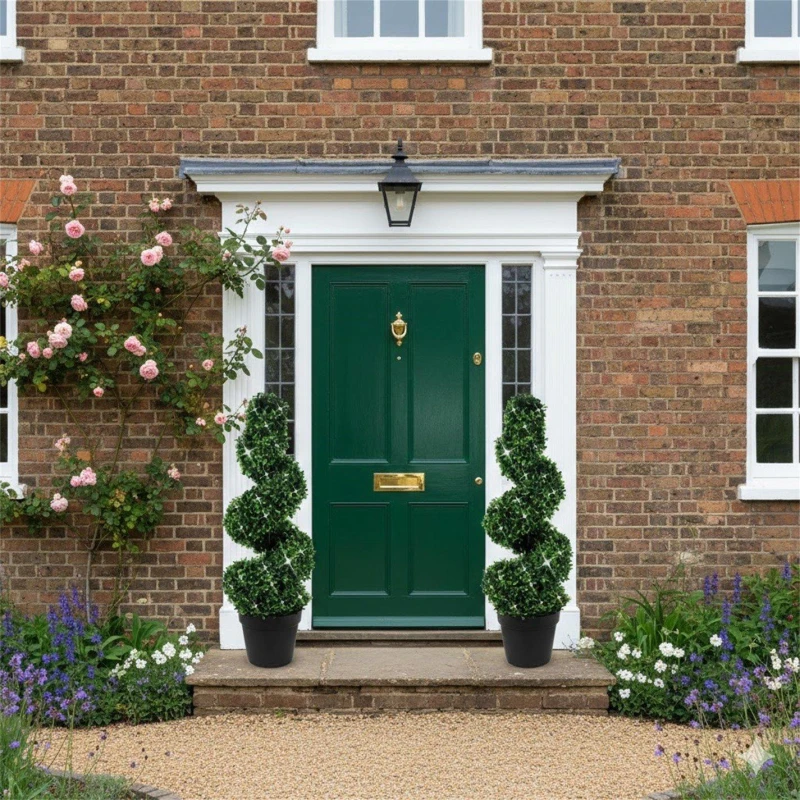 Image of Streetwize Pair of Artificial Topiary Trees - Solar Powered Twist Style Twists unisex One Size