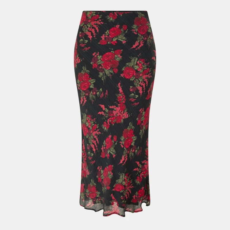 Image of Nobodys Child Womens Lotus Midi Skirt Brown female 4 (3XS)