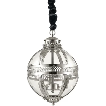 Image of Ideal Lux World - 3 Light Spherical Ceiling Pendant Chrome