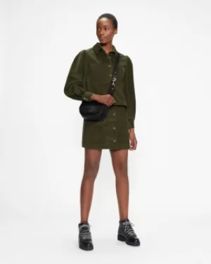 Image of Cord A-line Mini Skirt