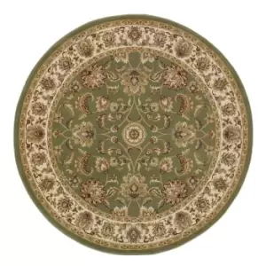 Image of Oriental Weavers Kendra Round Rug Green Gold 3330 G 150X150cm