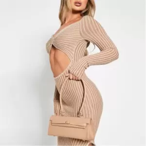 Image of I Saw It First Clasp Detail Long Strap Shoulder Bag - Grey