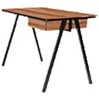 Image of Nautilus Designs Workstation Bdw/I201/Bk-Wn Walnut Black 1,200 (W) X 600 (D) X 730 (H) X 730 - 730 (H) Mm