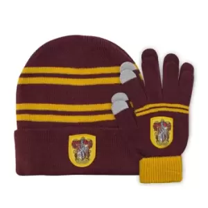 Image of Harry Potter Beanie & Gloves Set for Kids Gryffindor