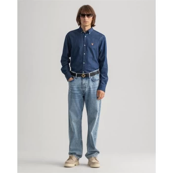 Image of Gant Banner Shirt Mens - Dark Indigo 989