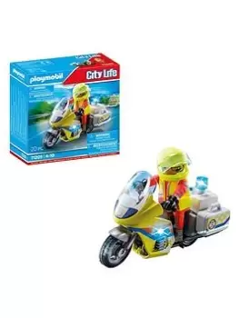 Image of Playmobil 71205 City Life Emergency Motorcycle With Flashing Lights
