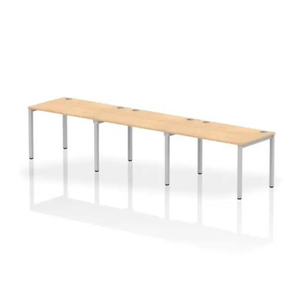 Image of Impulse Bench Impulse Bench Single Row 3 Person 1200 Silver Frame Office Bench Desk Maple IMBS312MPES