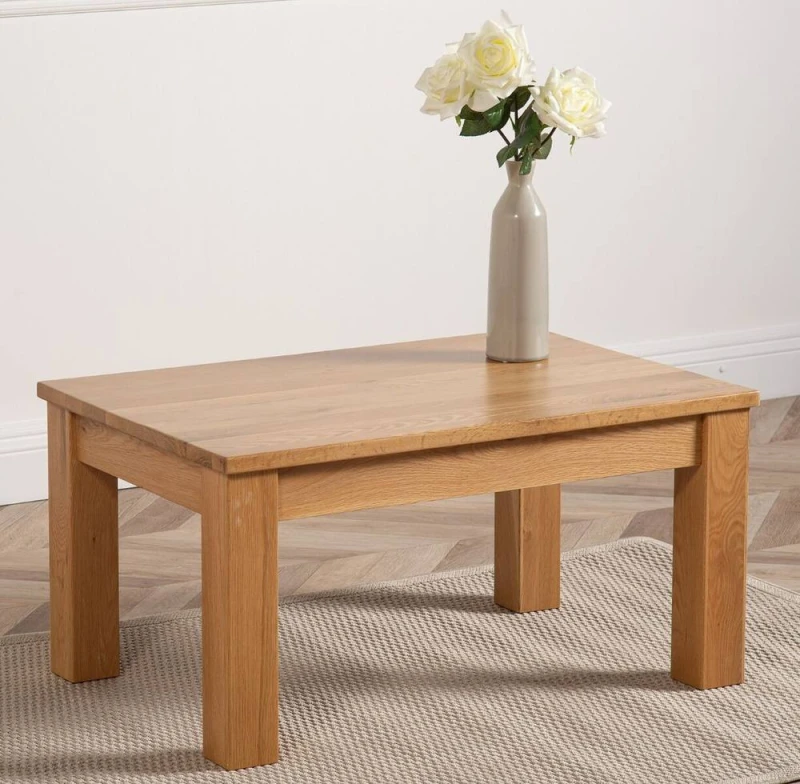 Image of Thats Furniture Oslo Solid Oak Coffee Table for Living Room in Light Oak Light Oak Unisex