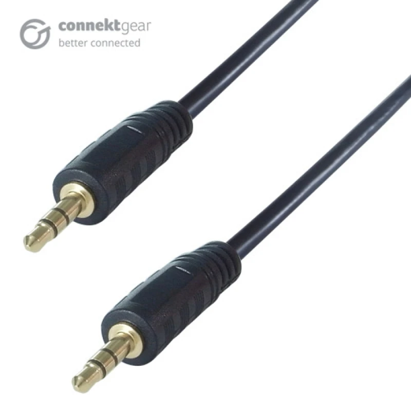 Image of connektgear 20m 3.5mm Stereo Jack Audio Cable - Male to Male - Gold Co