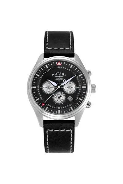 Image of Rotary Horizon Stainless Steel Classic Analogue Quartz Watch - Hgs00010/04 Black