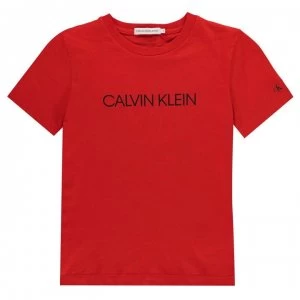 Image of Calvin Klein Boys Institution T Shirt - Fierce Red XND