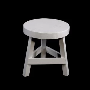 Image of White Three Legged Stool Standing