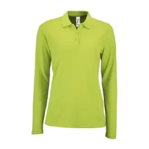 Image of SOLS Womens/Ladies Perfect Long Sleeve Pique Polo Shirt (L) (Apple Green)