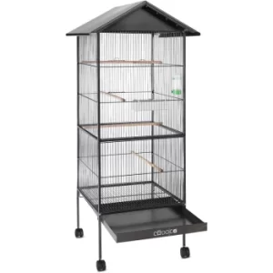 Image of Large Metal Aviary Bird Cage XL 2 Doors Suitable for Budgies, Parrots etc. Aviary with roof