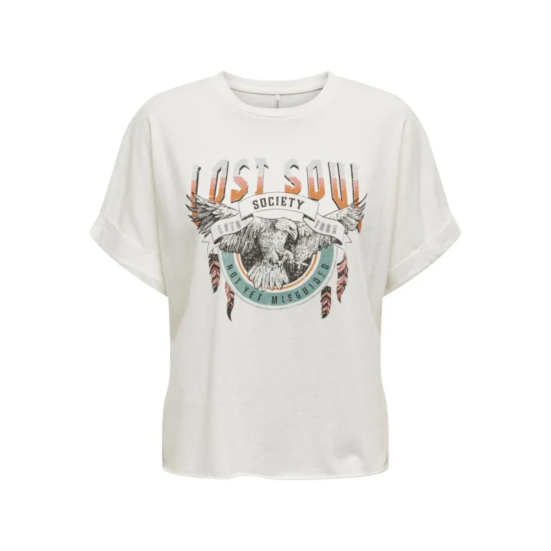 Image of Only Womens T-Shirt Only Lucy Life Blanc Female M