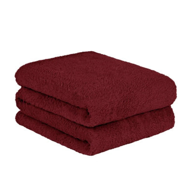 Image of OHS OHS Large Teddy Fleece Throw Blanket in Wine Size: 150cm x 200cm Wine 150cm x 200cm Unisex 5027434168569