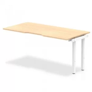Image of Single Ext Kit White Frame Bench Desk 1600 Maple