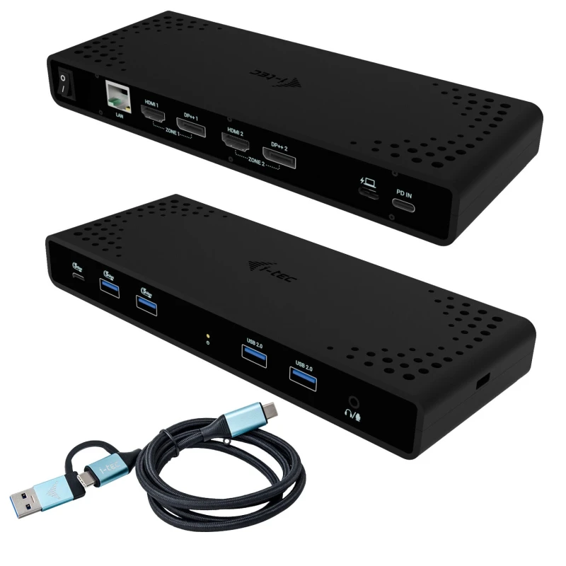 Image of i-tec i-tec Universal Dual 4K Display Docking Station + Power Delivery 85W CADUA4KDOCKPDB