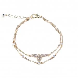Image of Lipsy Rose Gold Plated Crystal Bee Chain Bracelet