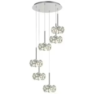 Image of Luminosa Lighting - Luminosa , 6 Light G9 2.5m Round Multiple Pendant With Polished Chrome And Crystal Shade