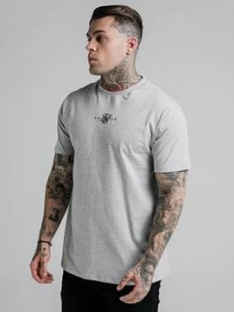 Image of SikSilk Short Sleeve Basic Core T-Shirt - Grey Marl, Size S, Men