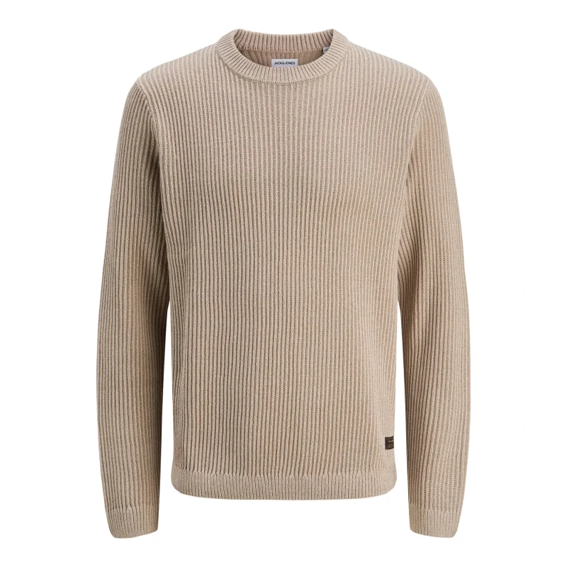 Image of jack & jones Knit crew neck jumper Jack & Jones Dover Beige Male 2XL
