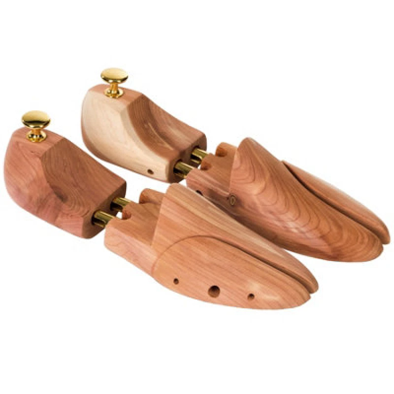 Image of Tectake Shoe Stretcher - 1 Pair, Cedar Wood & Brass, Absorbs Moisture, For Her & Men 39-41 - Brown