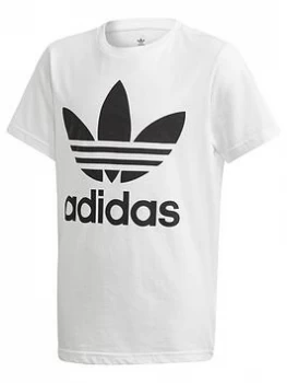 Image of Adidas Originals Youth Trefoil T-Shirt - White/Black