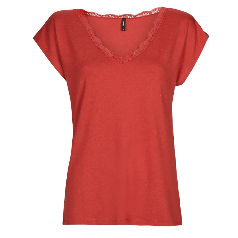 Image of Only V-neck T-Shirt For Her Only Onlmoster Rouge Female M