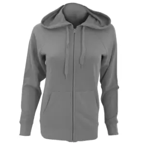 Image of Fruit Of The Loom Ladies Fitted Lightweight Hooded Sweatshirts Jacket / Zoodie (240 GSM) (2XL) (Light Graphite)