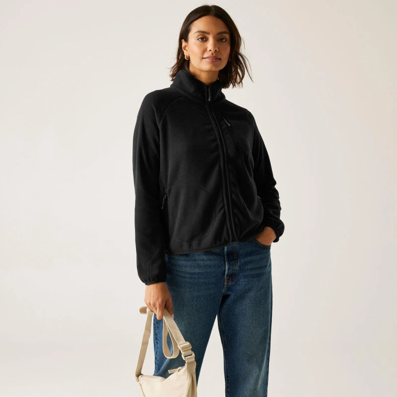 Image of Regatta Womens Frankie Full Zip Lightweight Fleece Black female 8