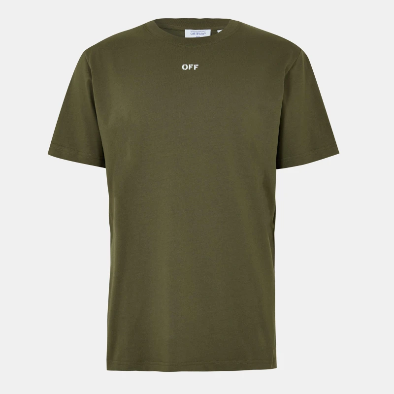 Image of Off White Mens Stamp T T-Shirt White Moss male XS