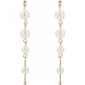 Image of Ladies Karen Millen Saturn Pearl Long Drop Earring