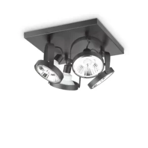 Image of Glim Indoor 4 Lights Ceiling Spotlight Lamp Black, GU10