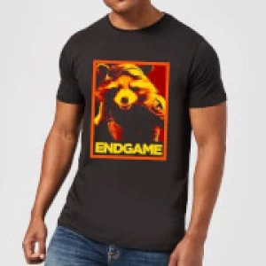 Image of Avengers Endgame Rocket Poster Mens T-Shirt - Black