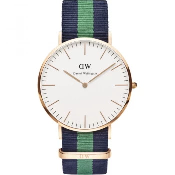 Image of Daniel Wellington White And Two Tone 'Classic 40 Warwick RG White' Watch - DW00100005