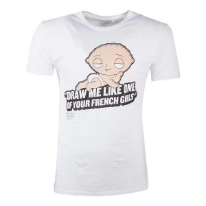 Image of Family Guy - Stewie Draw Me Like One Of Your French Girls Mens X-Large T-Shirt - White