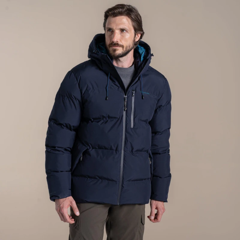 Image of Craghoppers Craghoppers Men Mardale Hooded Baffled Waterproof Jacket in Dark Navy Size: Medium Dark Navy M Male 5063260129985