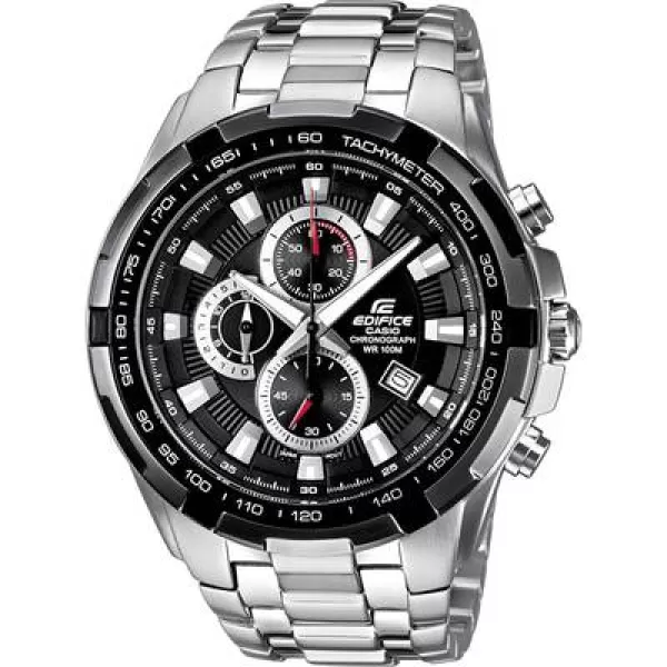 Image of Casio Chronograph Wristwatch EF-539D-1AVEF (L x W x H) 53.5 x 48.5 x 11.5mm Silver, Black Enclosure material=Stainless steel Material (watch strap)=S