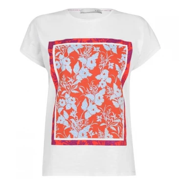 Image of Oui Floral Mix T Shirt - White 1002
