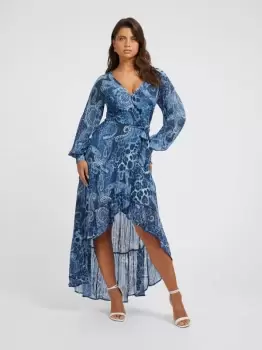 Image of Guess Paisley Print Long Dress