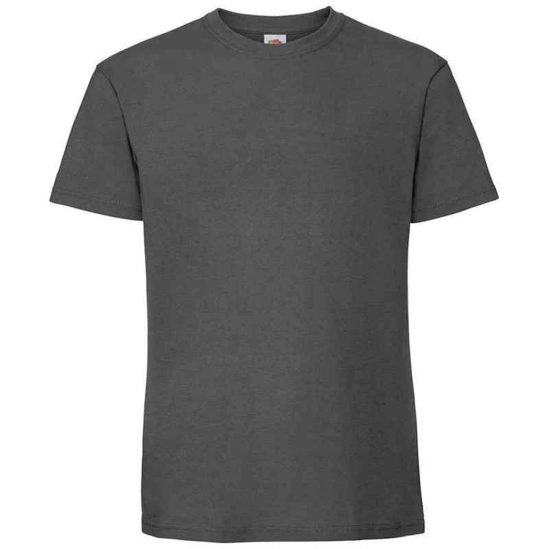 Image of Fruit Of The Loom Fruit of the Loom Men Ringspun Premium T-Shirt in Light Grey Size: Small Light Grey S Male 5063527581617