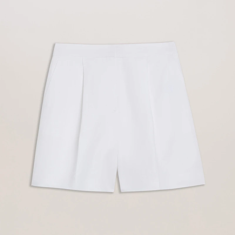 Image of Ted Baker Ted HiWaist PltShort Ld62 White female 8 (XS)