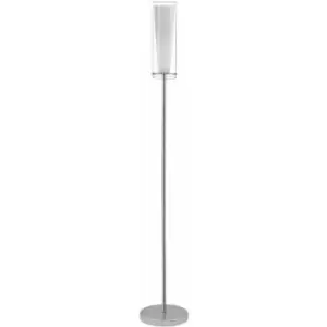 Image of Loops - Floor Lamp Light Chrome Shade Clear White Glass Glass Opal Matt Bulb E27 1x60W