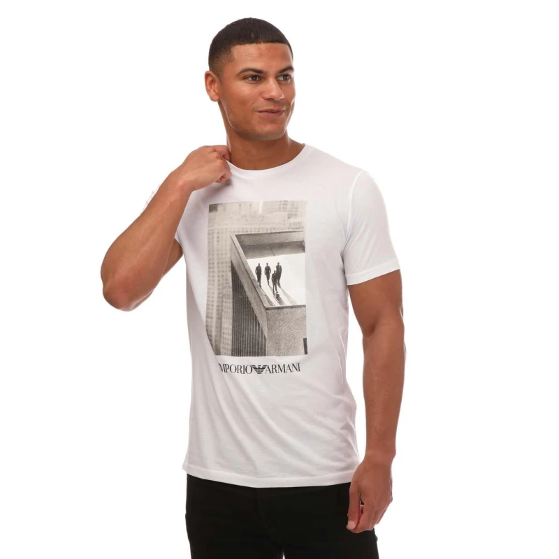 Image of Armani Printed Crewneck T-Shirt - White White XS