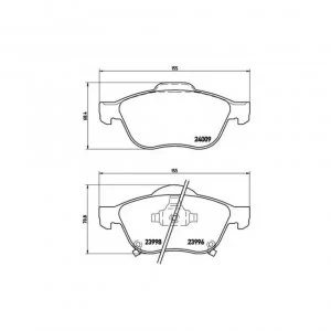 Image of Front Brake Pad Set BREMBO P 83 043