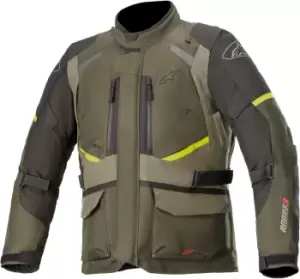 Image of Alpinestars Andes V3 Drystar Motorcycle Textile Jacket, black-green, Size S, black-green, Size S