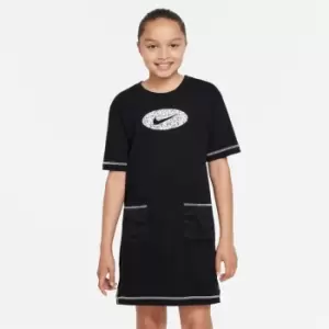 Image of Nike Sportswear Icon Clash Big Kids (Girls') Jersey Dress - Black